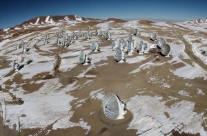 A huge array of dishes on a snowy background