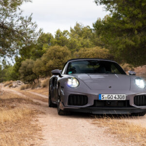 A grey Porsche 911 Turbo S Cabriolet