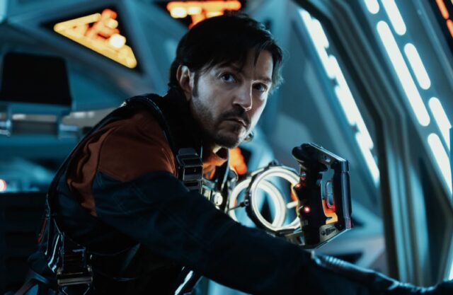 Star Wars rebel Cassian in the cockpit of a spacecraft
