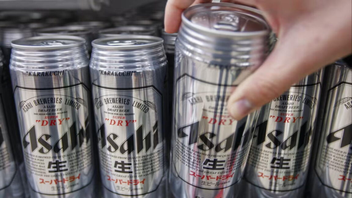 Cans of Asahi Super Dry beer