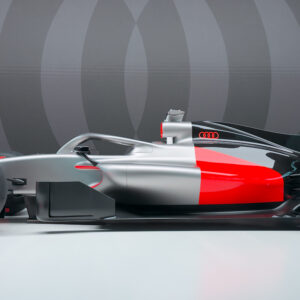 A side view of the Audi F1 livery for 2026