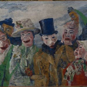 James Ensor’s iconic oil painting, The Intrigue (1890), housed in the Royal Museum of Fine Arts in Antwerp (Belgium