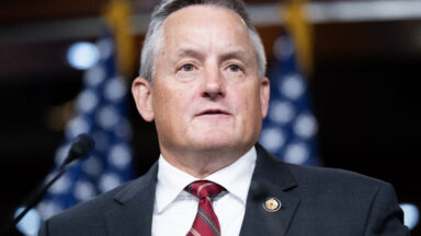 UNITED STATES - OCTOBER 22: Rep. Bruce Westerman, R-Ark., speaks during a news conference in the Capitol Visitor Center on the government shutdown on Wednesday, October 22, 2025. (Tom Williams/CQ-Roll Call, Inc via Getty Images)
