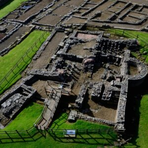 3rd century baths and latrine block at Vindolanda, the Roman fort close to Hadrian’s Wall in the UK.