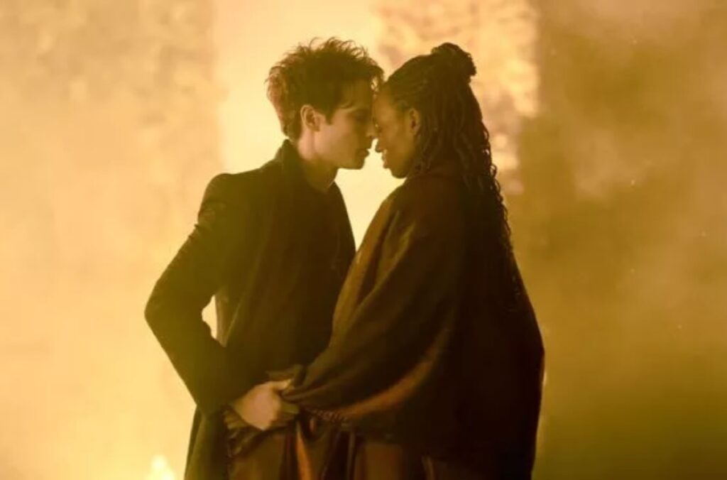 Star-crossed lovers: Morpheus (Tom Sturridge) falls for the human Nada (Umulisa Gahiga)