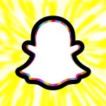 A colorful and wild rendition of the Snapchat logo.